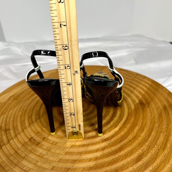 Zara Women’s Snake Print heeled sandals Pointed Toe Black/ Yellow Size 36 . - Picture 7 of 8